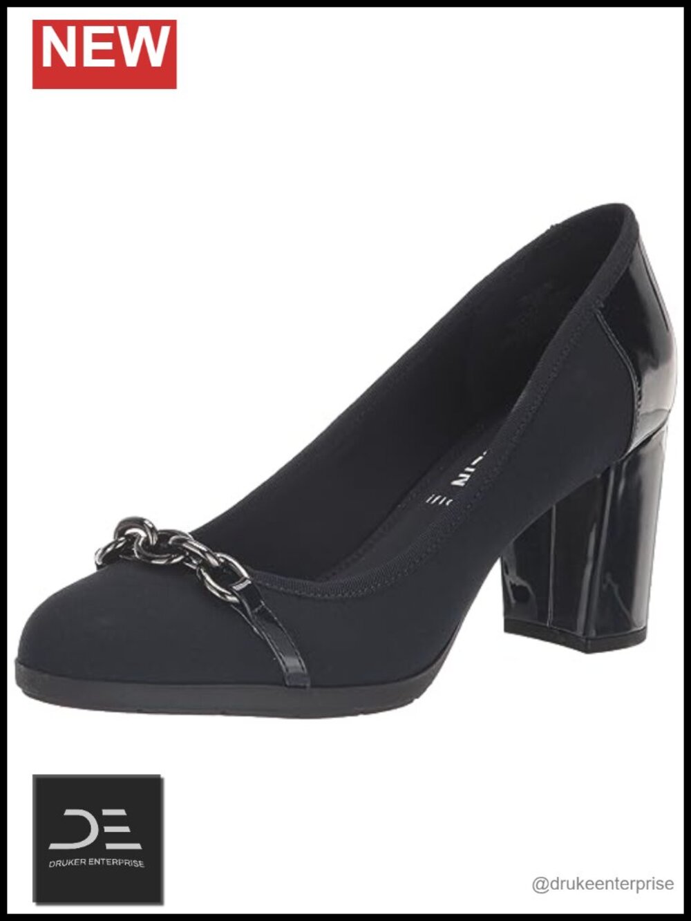 Anne Klein Celina Women's Pumps 3-Inch Block Heel Pointed Toe Slip-On